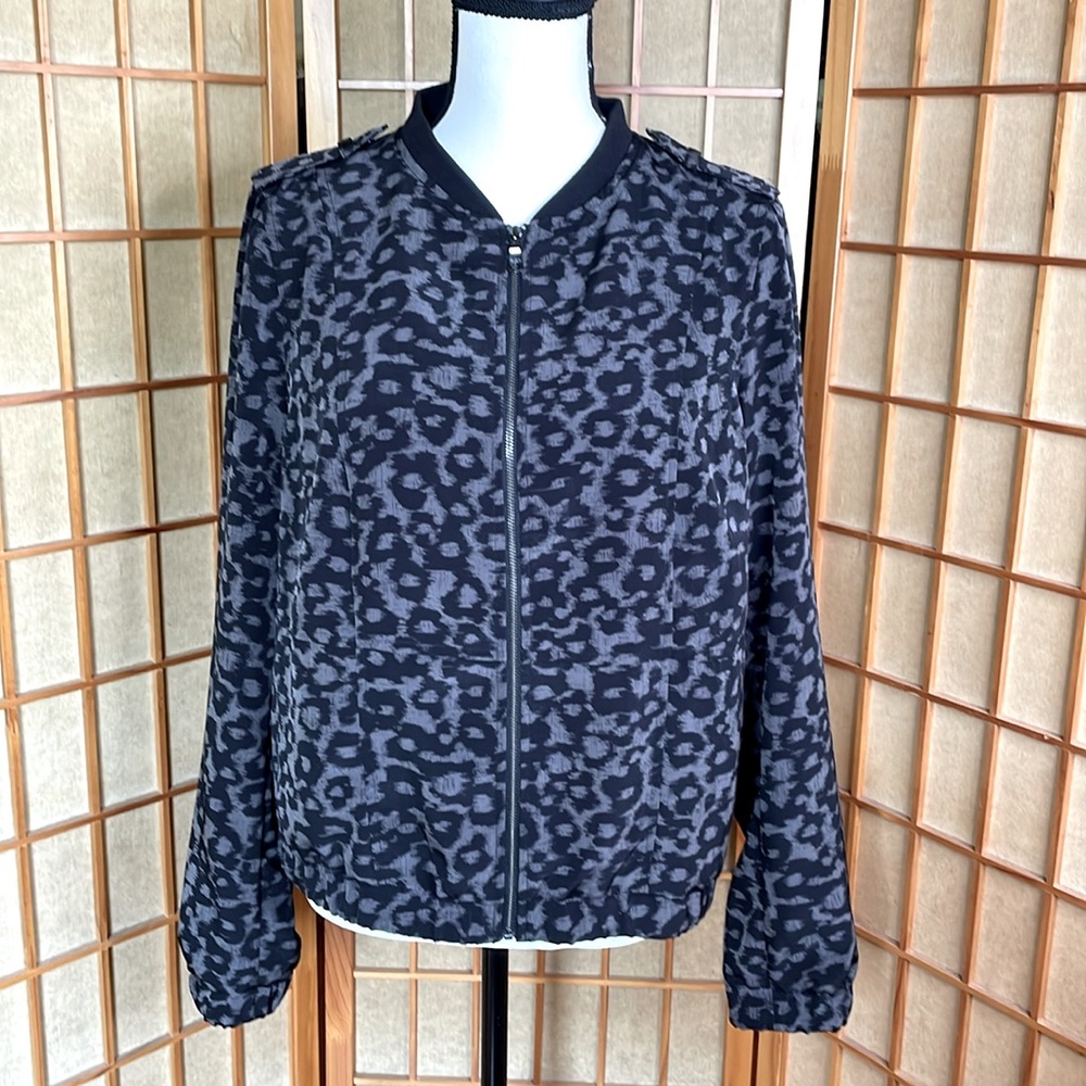 Banana Republic Jacket Animal Print Bomber Jacket